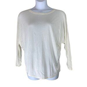 Yazdi Blouse White Long Sleeved Shirt Size Large Womens Rayon Top